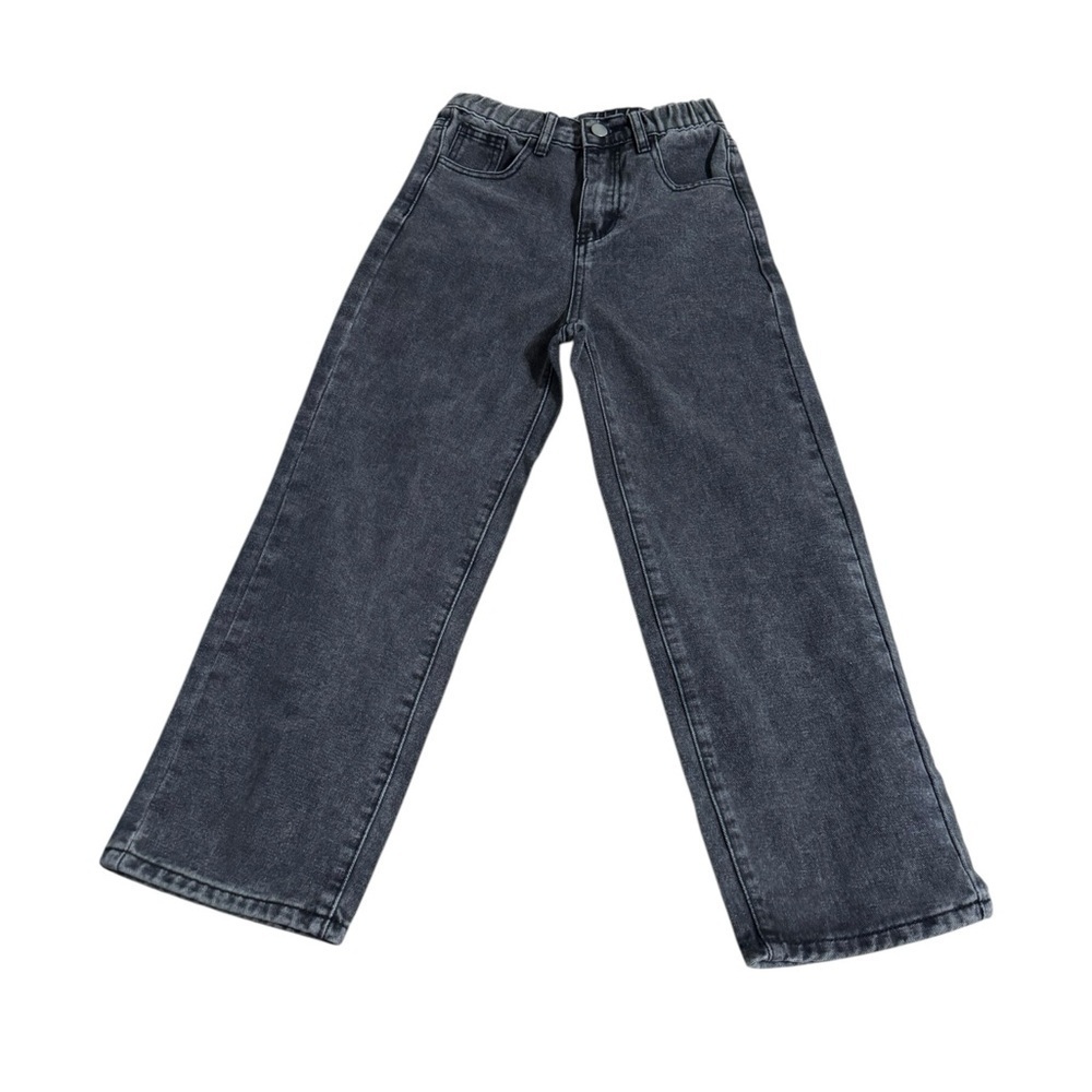 Kids Black Jeans wide leg elastic waist